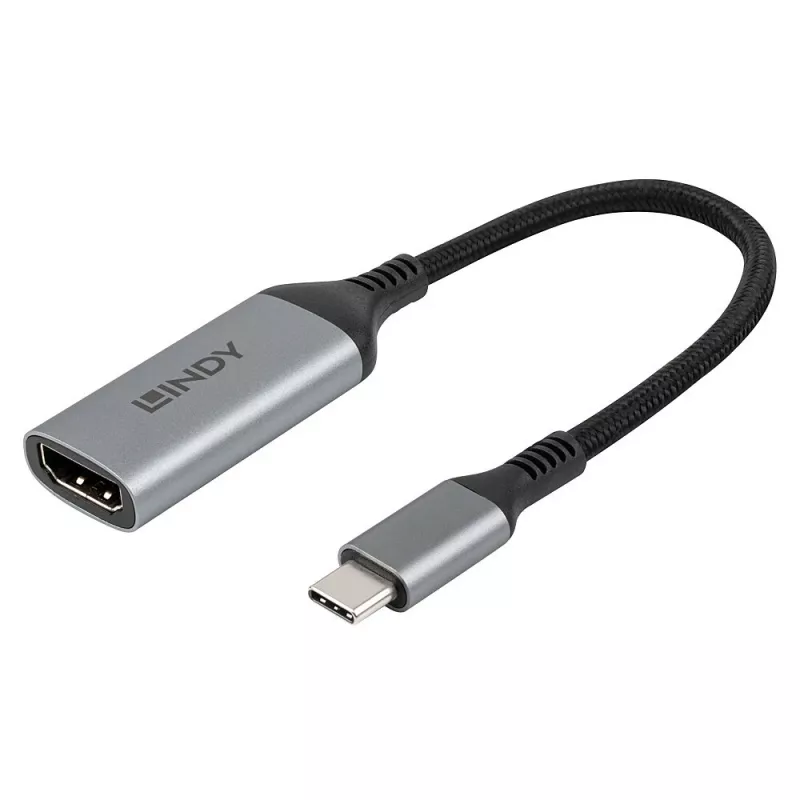 Lindy 43428 video kábel adaptér 0,15 m USB Type-C HDMI sivý