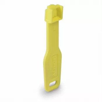 Lindy RJ45 Port Locks žltá, 10x + 1 kľúč, port blocker + kľúč, RJ-45, žltá, akrylonitril-butadién-styrén (ABS), 10 ks, poly vrecko