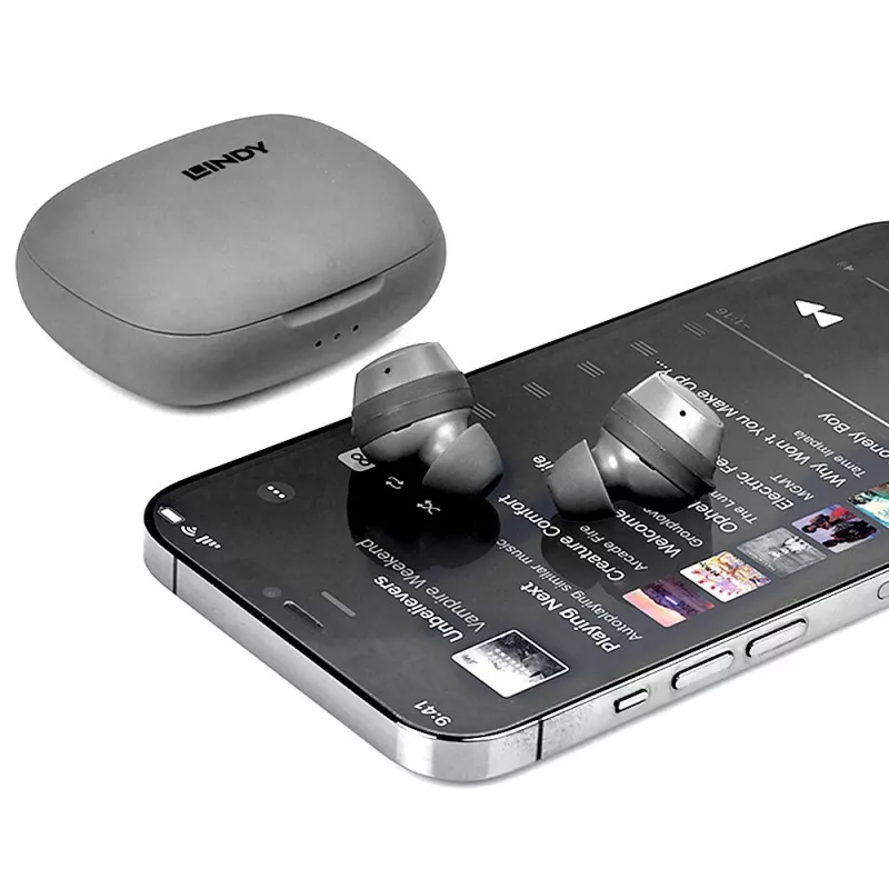 Lindy LE400W Headset bezdrôtový in-ear hudba/všedný deň USB Type-C Bluetooth sivá