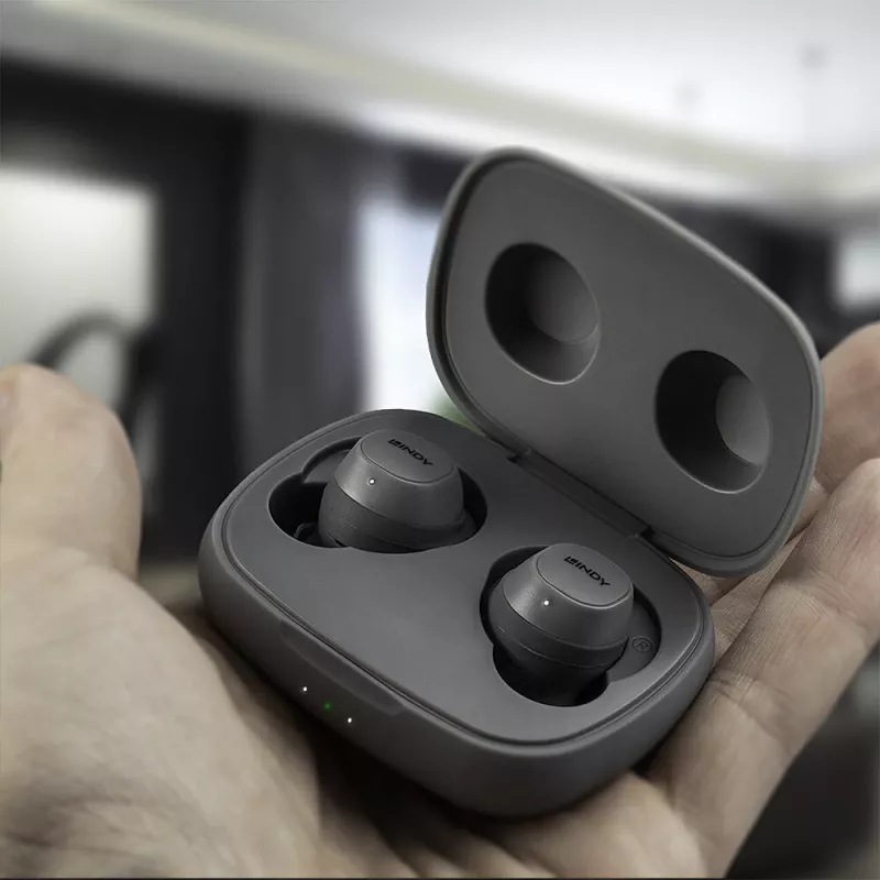Lindy LE400W Headset bezdrôtový in-ear hudba/všedný deň USB Type-C Bluetooth sivá