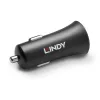 Lindy Single Port USB Type C PD auto nabíjačka, 27 W, auto, zapaľovač cigariet, 12 V, 3 A, čierna