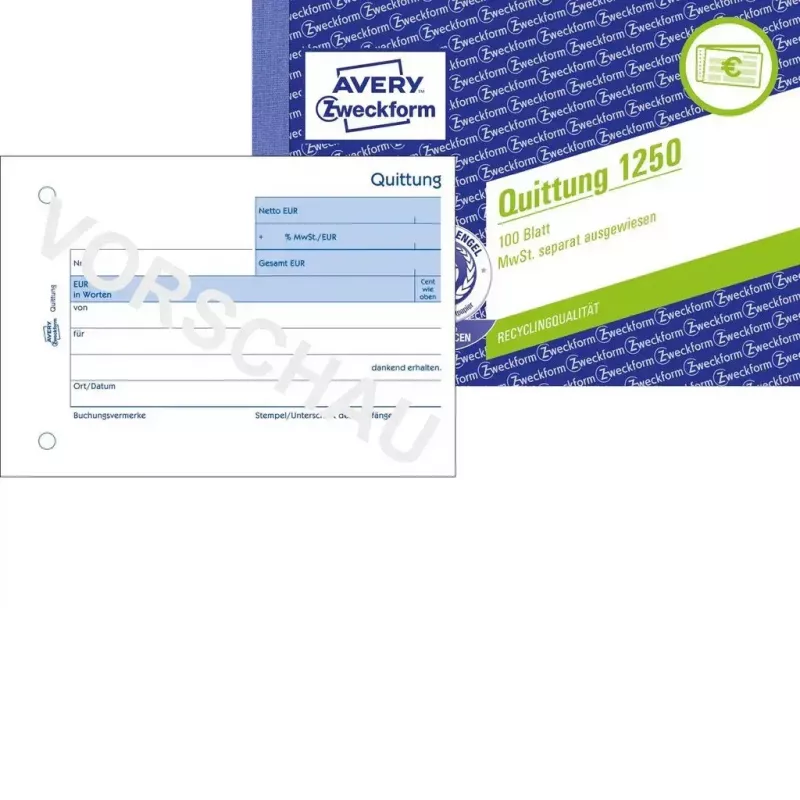 Avery 1250 účtovný formulár/kniha A6