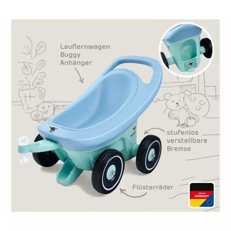 Chodítko Simba-Dickie BIG Buggy 3-in-1 – modrá/tyrkysová, prestaviteľný dizajn