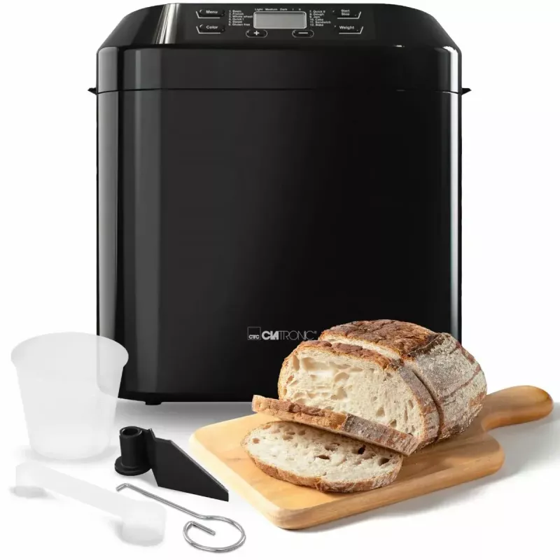 Automatický pekár na chlieb CLATRONIC BBA 3774 550W – 3 l pekáč, až 1,5 kg bochník, 12 programov, LCD časovač