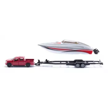 Siku Ford F150 s motorovým člnom model auta predmontovaný 1:50