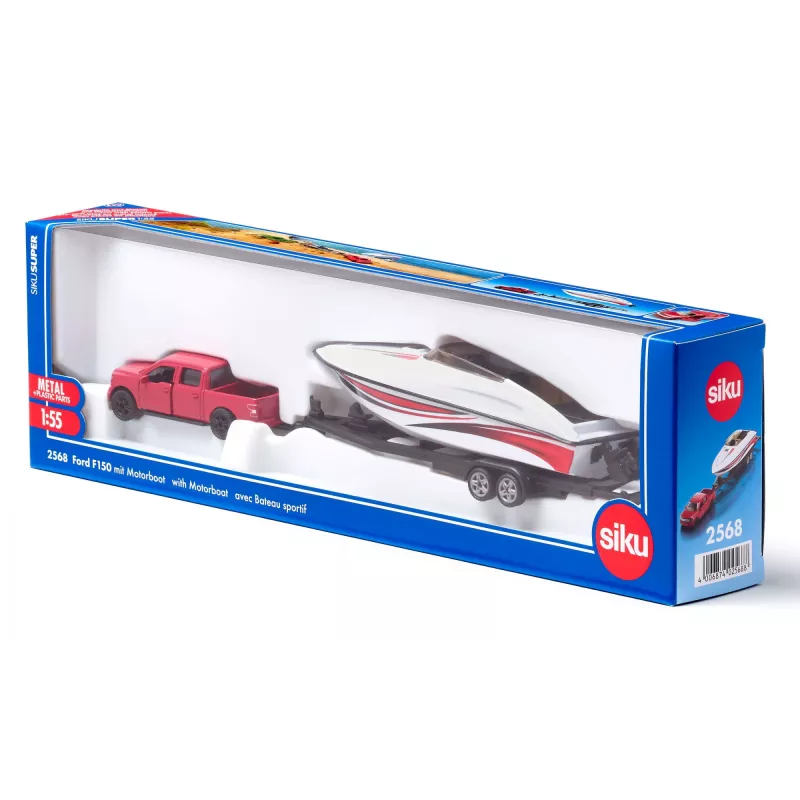 Siku Ford F150 s motorovým člnom model auta predmontovaný 1:50