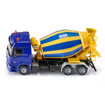 Hračkárske nákladné auto miešačka Siku mierka 1:50, červeno-biely model, konštrukcia z tlakového odlievania