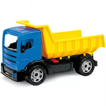 Nákladné auto Lena GIGA TRUCKS sklápačka modrá červená mix