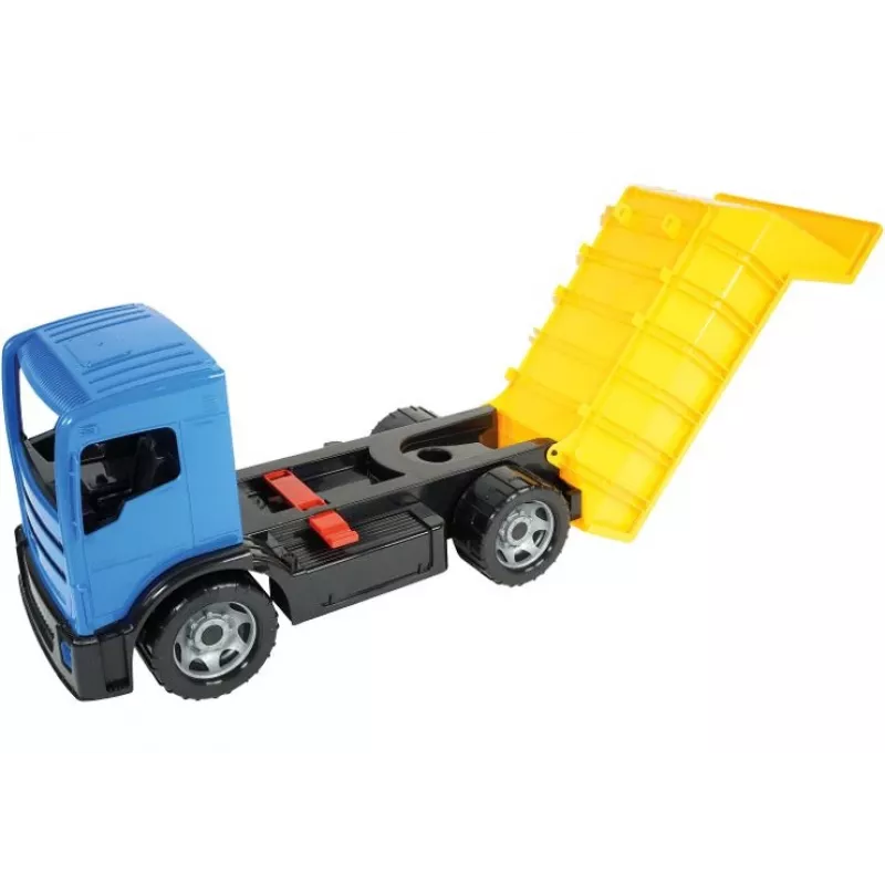 Nákladné auto Lena GIGA TRUCKS sklápačka modrá červená mix