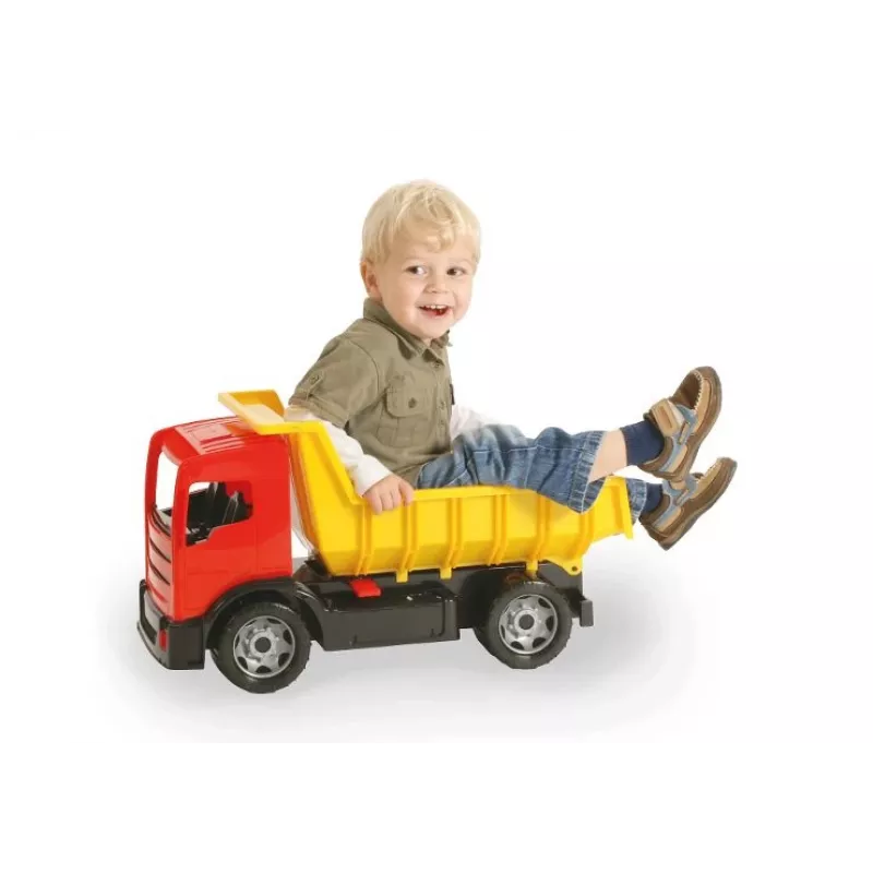 Nákladné auto Lena GIGA TRUCKS sklápačka modrá červená mix