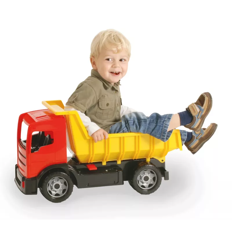 Nákladné auto Lena GIGA TRUCKS sklápačka modrá červená mix