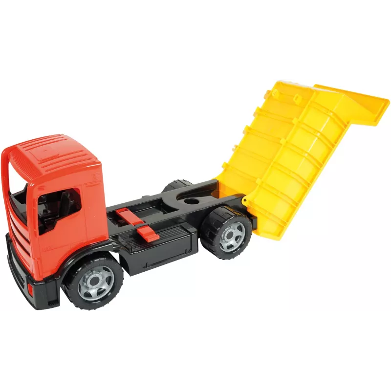 Nákladné auto Lena GIGA TRUCKS sklápačka modrá červená mix