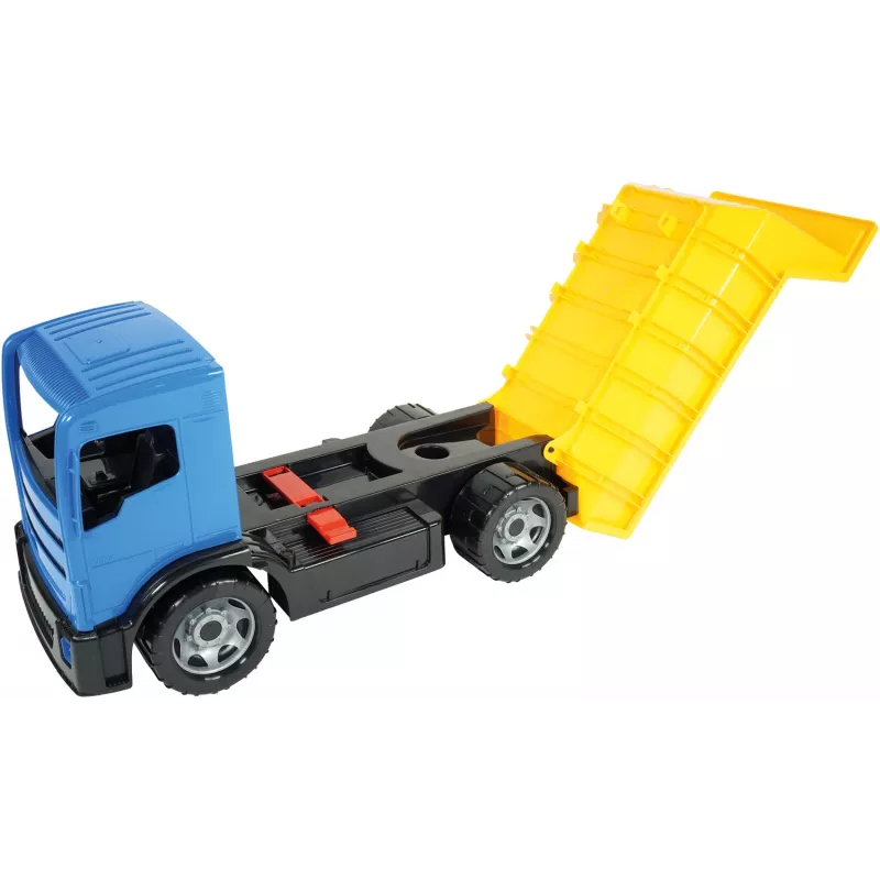 Nákladné auto Lena GIGA TRUCKS sklápačka modrá červená mix