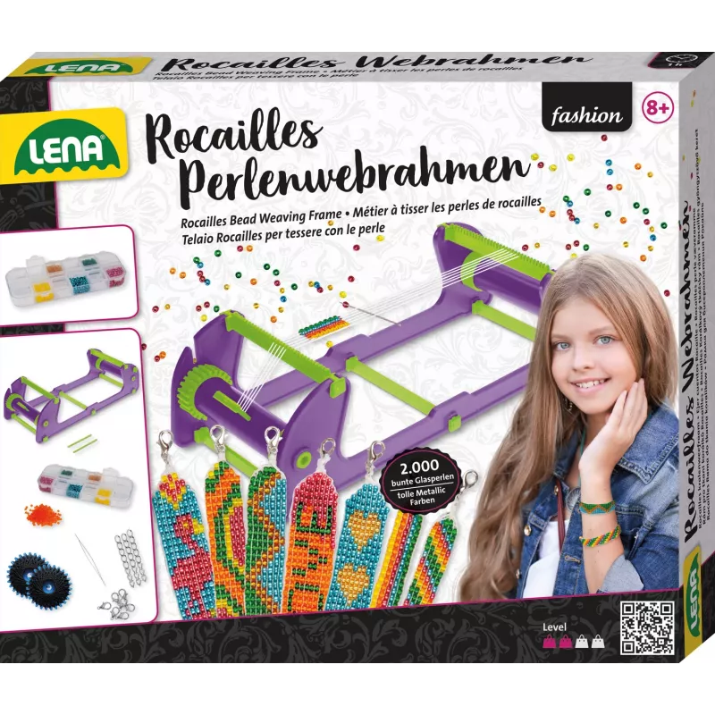 Korálkový tkáčsky rám Lena 42722 Rocailles – výškovo nastaviteľný, ľahký tkáčsky rám