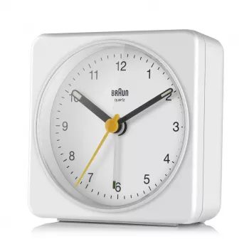 Braun BC03W kremenný budík biely