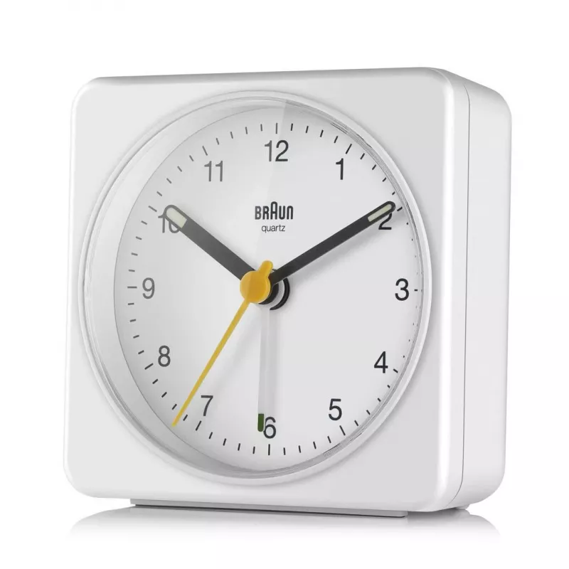 Braun BC03W kremenný budík biely