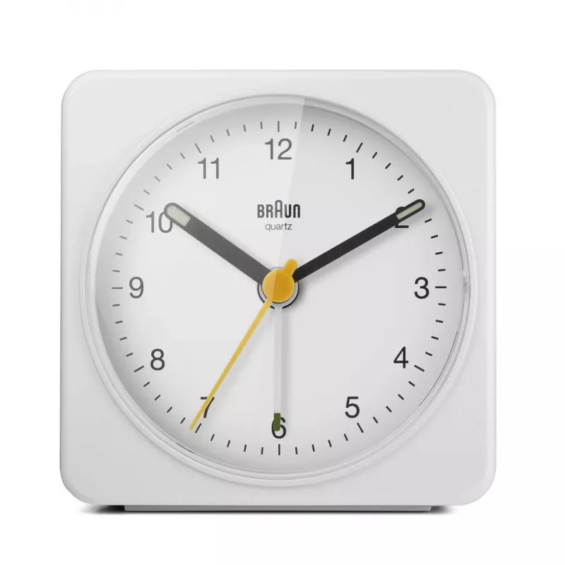 Braun BC03W kremenný budík biely