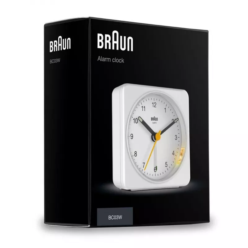 Braun BC03W kremenný budík biely