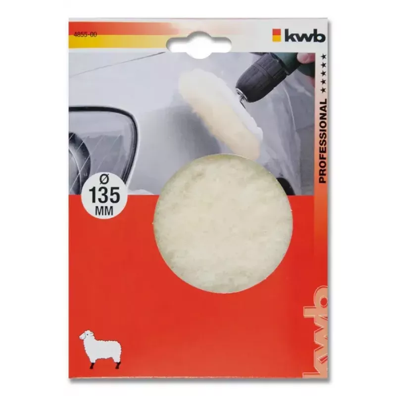 Leštiaca špongia KWB 485500 — leštiaci kotúč, pracovný priemer 13,5 cm, biela