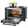 Unold Small kitchen all in one, voľne stojaci sporák, čierna, otočný regulátor, čierna, kov, sklo