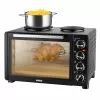Unold Small kitchen all in one, voľne stojaci sporák, čierna, otočný regulátor, čierna, kov, sklo