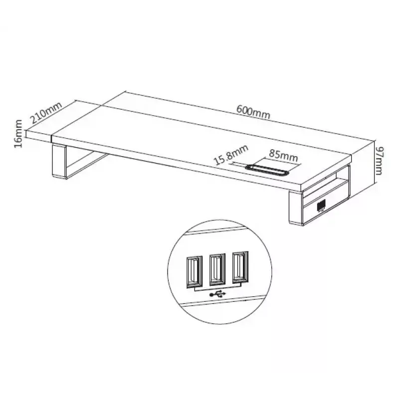 Equip 650881 stolový stojan na monitor s USB