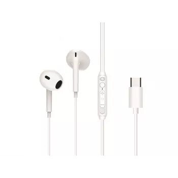 Káblový in-ear headset CONCEPTRONIC BRENDAN02W USB-C, in-ear, 20–20000 Hz, 1,2 m kábel, biela