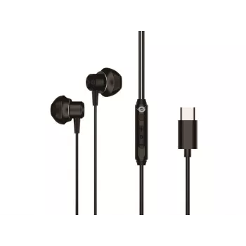 Káblový in-ear headset CONCEPTRONIC BRENDAN04B — USB-C, 20–20000 Hz, 1,2 m kábel, 14 g, čierna