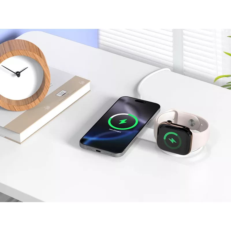 Conceptronic GORGON04W 2-in-1 skladacia magnetická Qi2 25W bezdrôtová nabíjačka