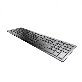 Cherry KW 9100 slim klávesnica, bezdrôtová, RF + Bluetooth, QWERTY, UK anglická, čierna, 108 klávesov, 1,2 m kábel