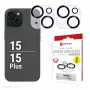 Displex Full Cover sklo kamery iPhone 15/15 Plus, 10H, úplná ochrana kamery, Quick Mount, 2 ks
