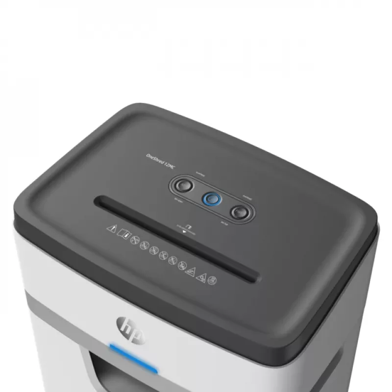 Skartovačka HP OneShred 12MC mikrostrih 2x15 mm 12 listov 25 L 65 dB 220 mm biela