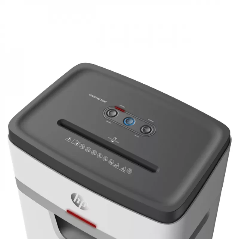 Skartovačka HP OneShred 12MC mikrostrih 2x15 mm 12 listov 25 L 65 dB 220 mm biela