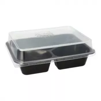 Papstar 96554 jednorazová nádoba na potraviny čierna PET 227x178x45mm