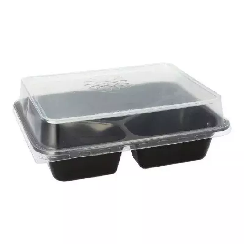 Papstar 96554 jednorazová nádoba na potraviny čierna PET 227x178x45mm
