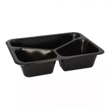 Papstar 96554 jednorazová nádoba na potraviny čierna PET 227x178x45mm