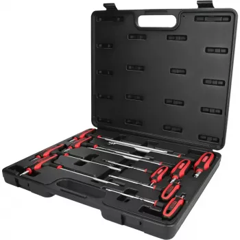 KS Tools ERGOTORQUEplus Sada kľúčov Torx s T-rukoväťou a otvorom, 9-dielna, TB10-TB50 (151.8160)