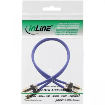 InLine Premium RCA audio kábel 2x RCA konektor samec/samec pozlátený 2 m