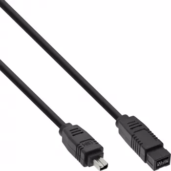 InLine FireWire 400 na 800 1394b kábel (4/9-pin konektor samec, 1,8 m), čierna