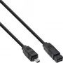 InLine FireWire 400 na 800 1394b kábel (4/9-pin konektor samec, 1,8 m), čierna