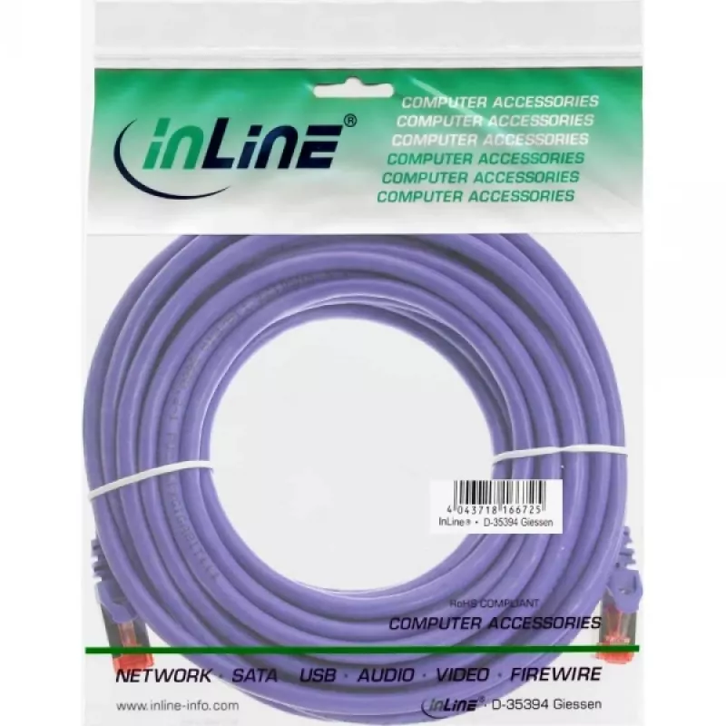 InLine patch kábel S/FTP PiMF Cat.6 250MHz PVC meď fialový 7,5 m