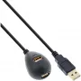 InLine USB 2.0 kábel Type-A konektor samec / konektor samica, so základňou, čierny, 2 m