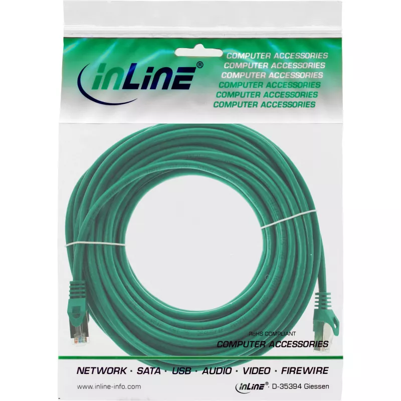 InLine patch kábel F/UTP Cat.5e zelený 5 m
