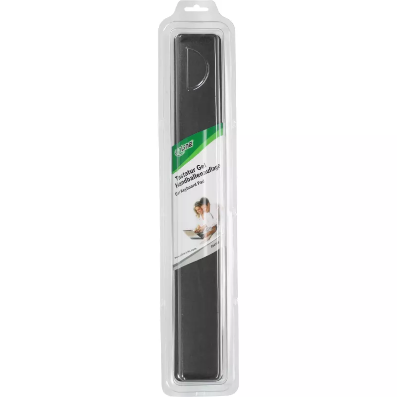 InLine 55454S Gélová podložka pod zápästie pre klávesnicu, čierna, 464x60x23 mm