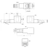 InLine adaptér patch kábla Cat.6A, RJ45 konektor samec/samica, 90° zahnutý nadol