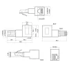 InLine adaptér patch kábla Cat.6A, RJ45 konektor samec/samica, 90° zahnutý doľava