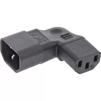 InLine adaptér napájacieho zdroja IEC 60320 C14/C13, ľavé/pravé zahnutie, 3-pólové IEC zariadenie