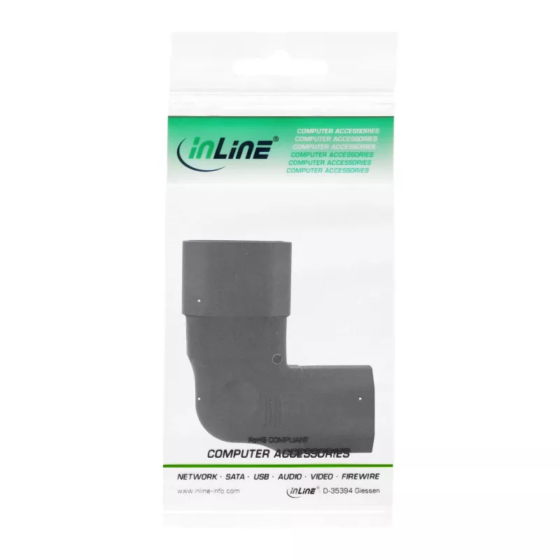 InLine adaptér napájacieho zdroja IEC 60320 C14/C13, ľavé/pravé zahnutie, 3-pólové IEC zariadenie