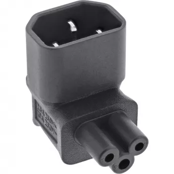 InLine napájací adaptér IEC 60320 C14 / C5, zahnutý nahor/nadol, 3-pólové IEC zariadenie