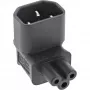 InLine napájací adaptér IEC 60320 C14 / C5, zahnutý nahor/nadol, 3-pólové IEC zariadenie